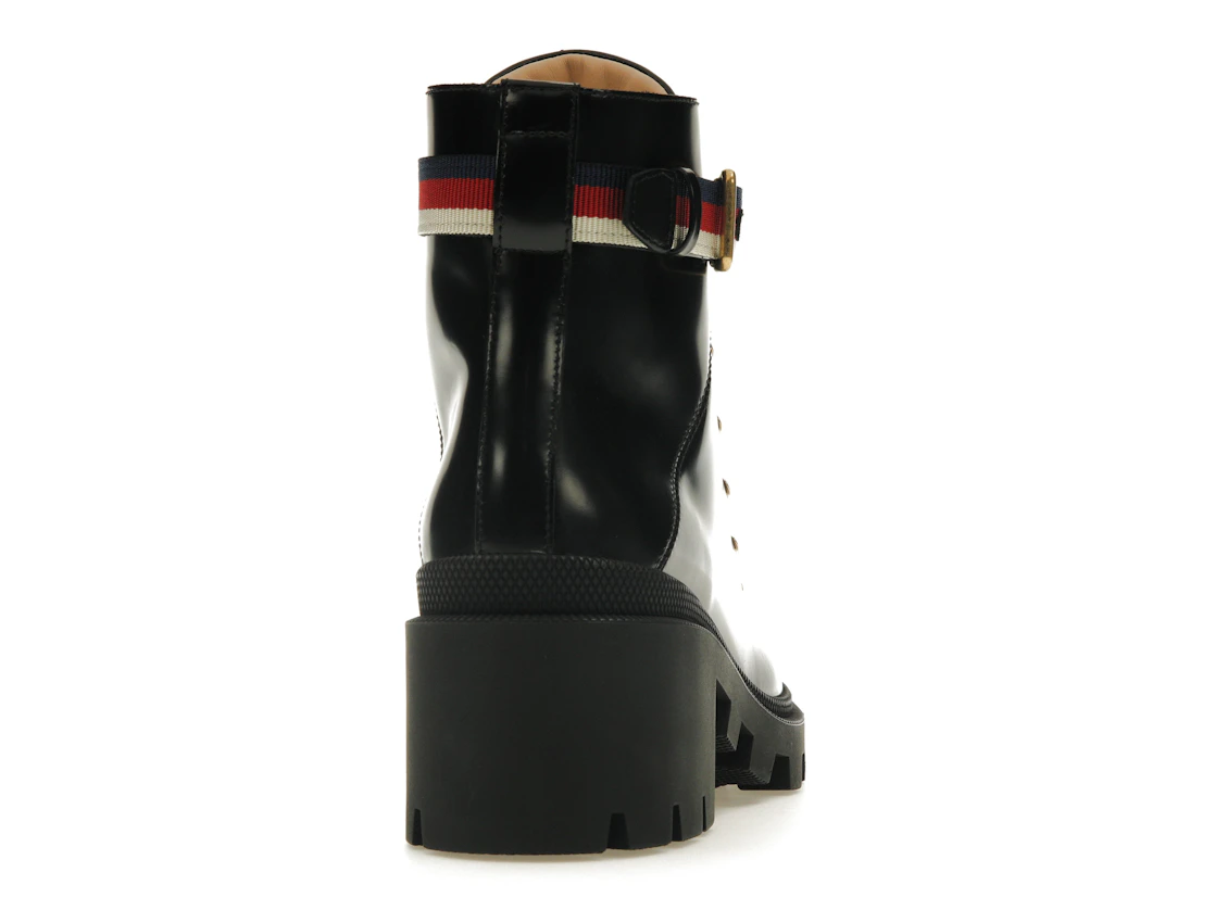 Vue 29 de Gucci Sylvie Web 55mm Ankle Boot Black Leather