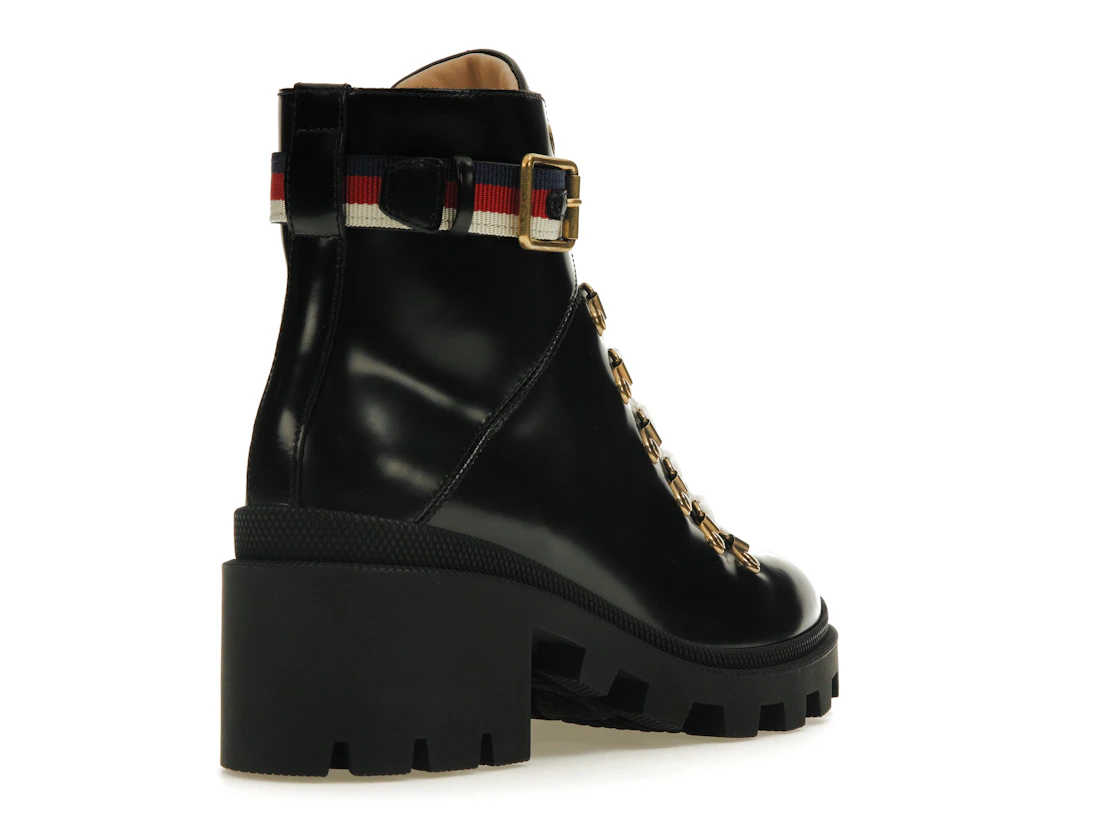 Vue 32 de Gucci Sylvie Web 55mm Ankle Boot Black Leather