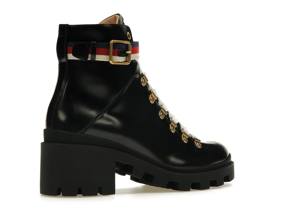Vue 34 de Gucci Sylvie Web 55mm Ankle Boot Black Leather