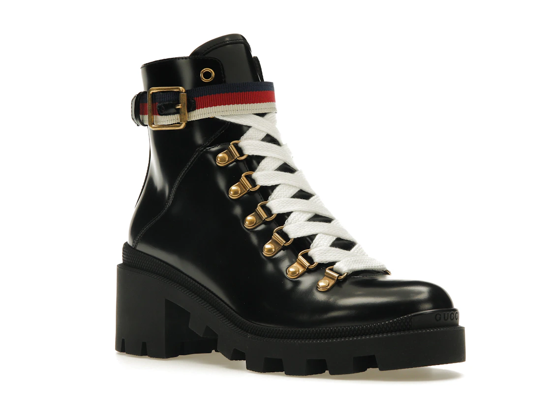 Vue 5 de Gucci Sylvie Web 55mm Ankle Boot Black Leather