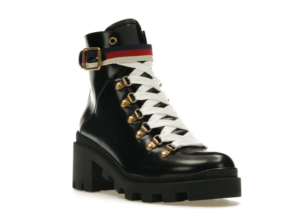 Vue 6 de Gucci Sylvie Web 55mm Ankle Boot Black Leather