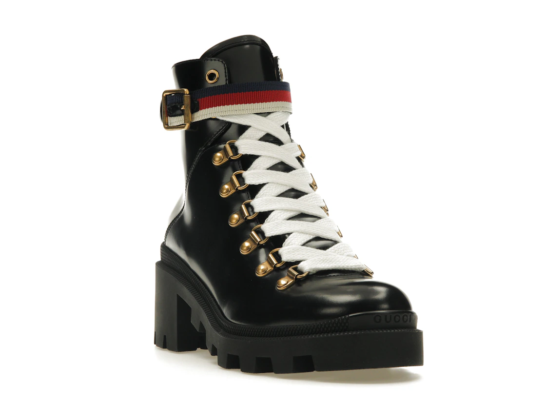 Vue 7 de Gucci Sylvie Web 55mm Ankle Boot Black Leather