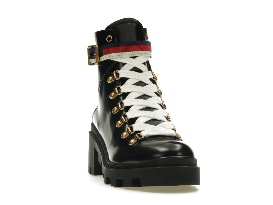 Vue 8 de Gucci Sylvie Web 55mm Ankle Boot Black Leather