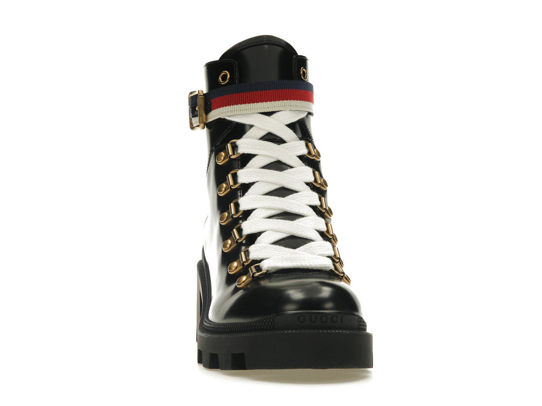 Vue 9 de Gucci Sylvie Web 55mm Ankle Boot Black Leather