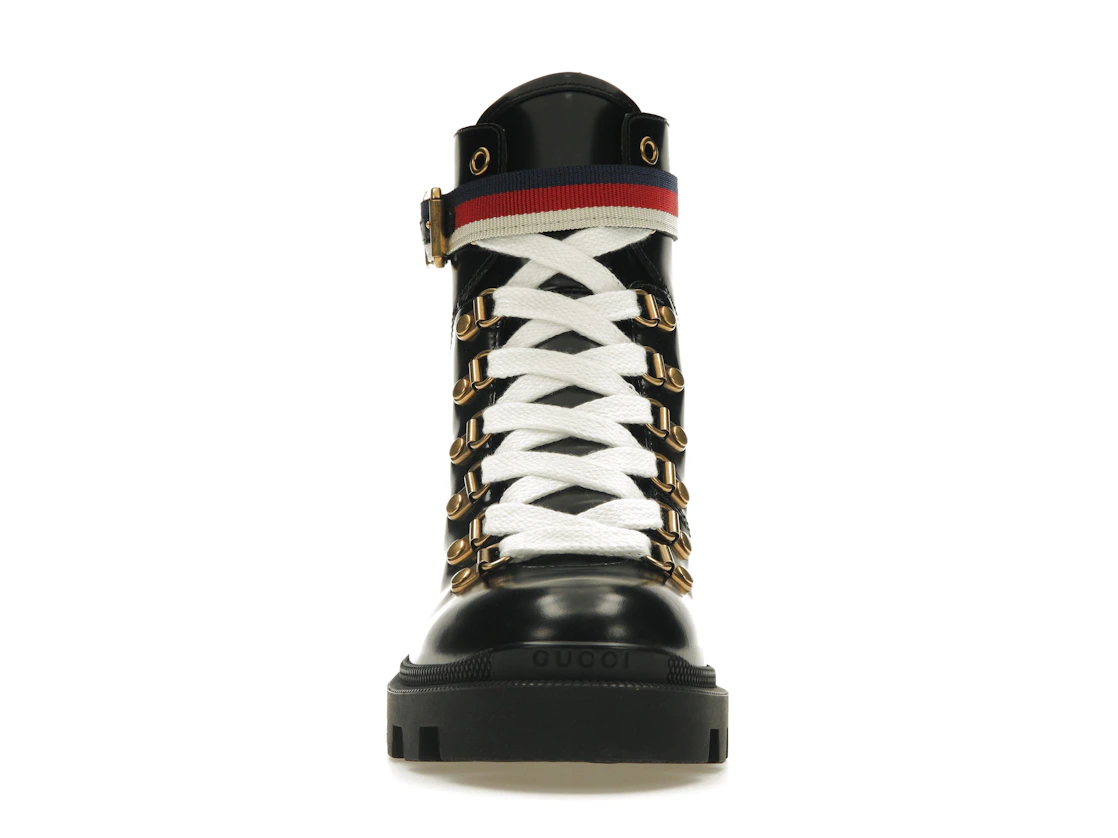 Vue 10 de Gucci Sylvie Web 55mm Ankle Boot Black Leather