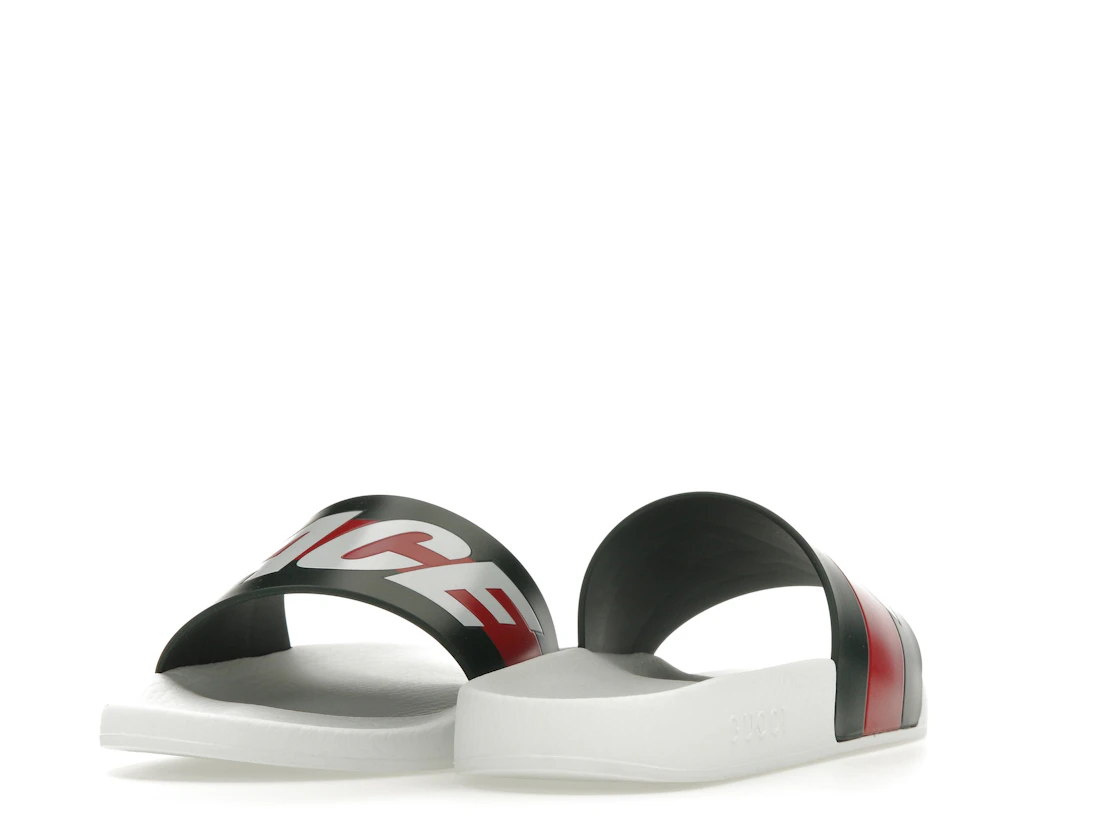 Vue 30 de Palace x Gucci Logo Web Slide Sandal White