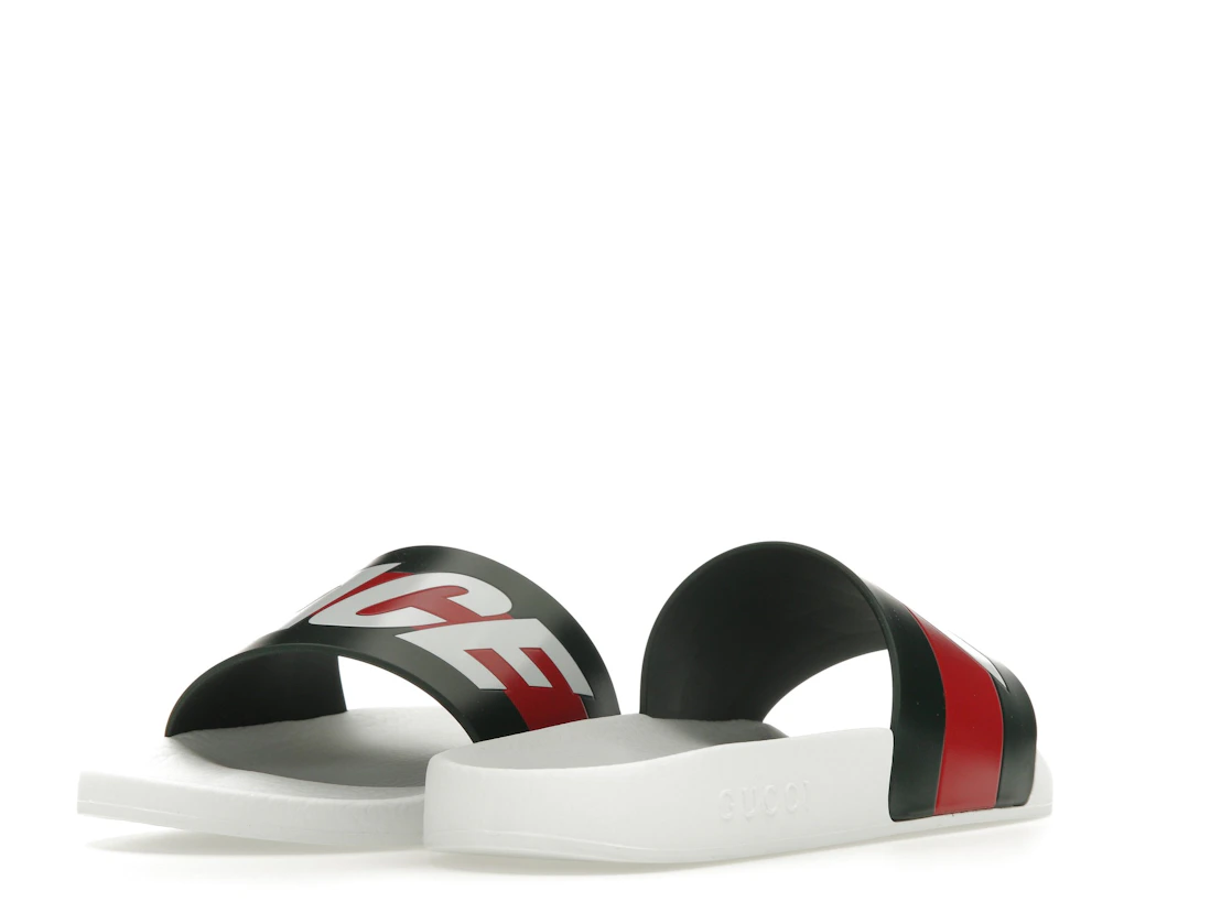 Vue 31 de Palace x Gucci Logo Web Slide Sandal White