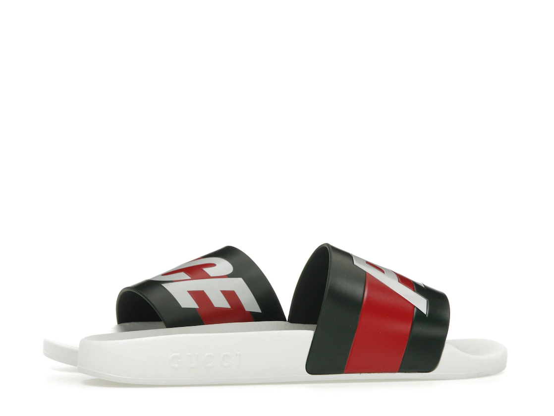 Vue 35 de Palace x Gucci Logo Web Slide Sandal White