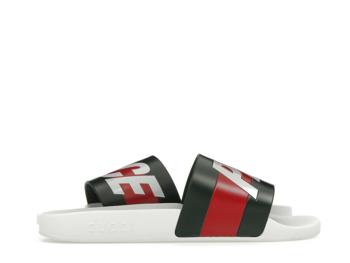 Vue 36 de Palace x Gucci Logo Web Slide Sandal White