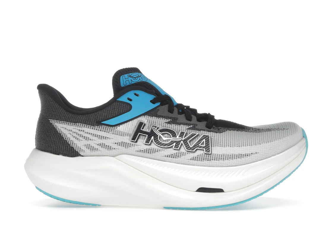 Vue 1 de Hoka One One Rocket X 3 White Black Blue
