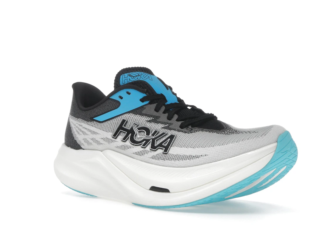 Vue 5 de Hoka One One Rocket X 3 White Black Blue