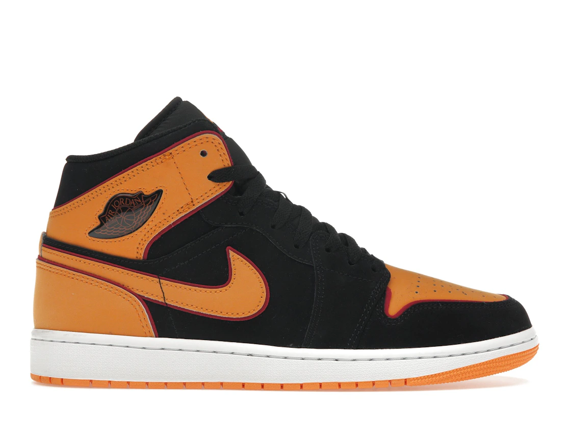 Vue 1 de Jordan 1 Mid Fat Tongue Black Orange