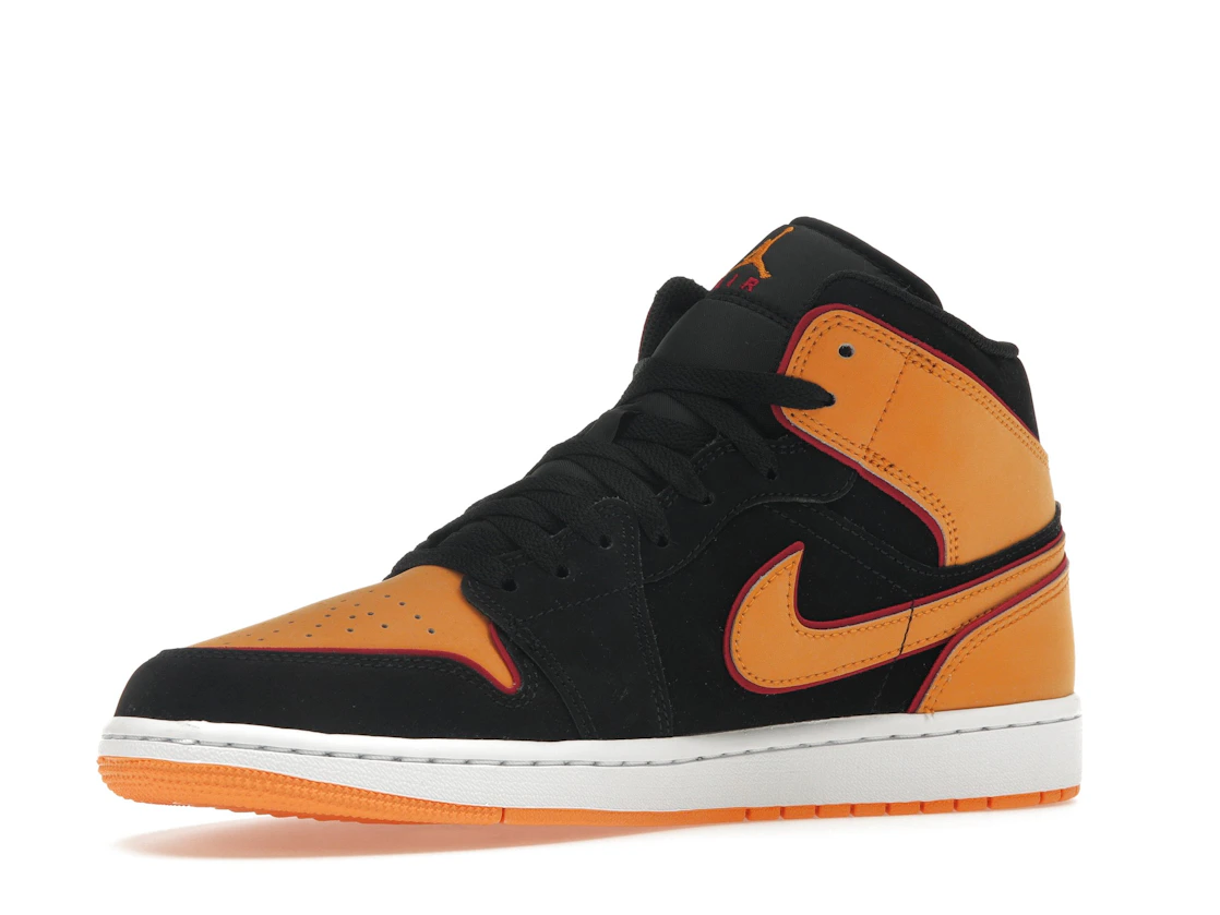 Vue 16 de Jordan 1 Mid Fat Tongue Black Orange