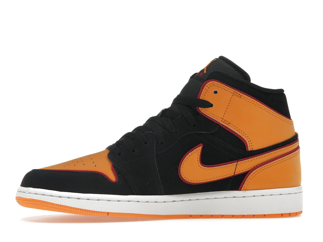 Vue 18 de Jordan 1 Mid Fat Tongue Black Orange