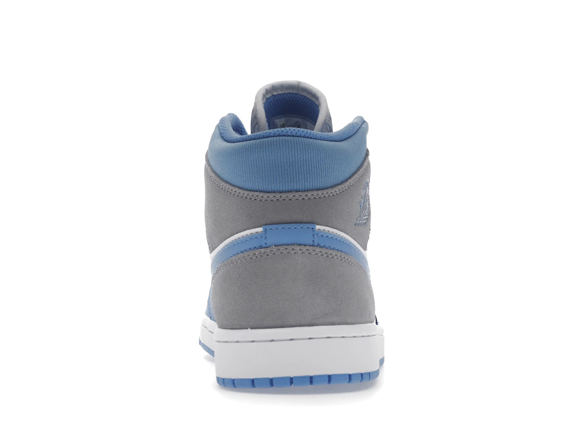 Vue 28 de Jordan 1 Mid University Blue Grey