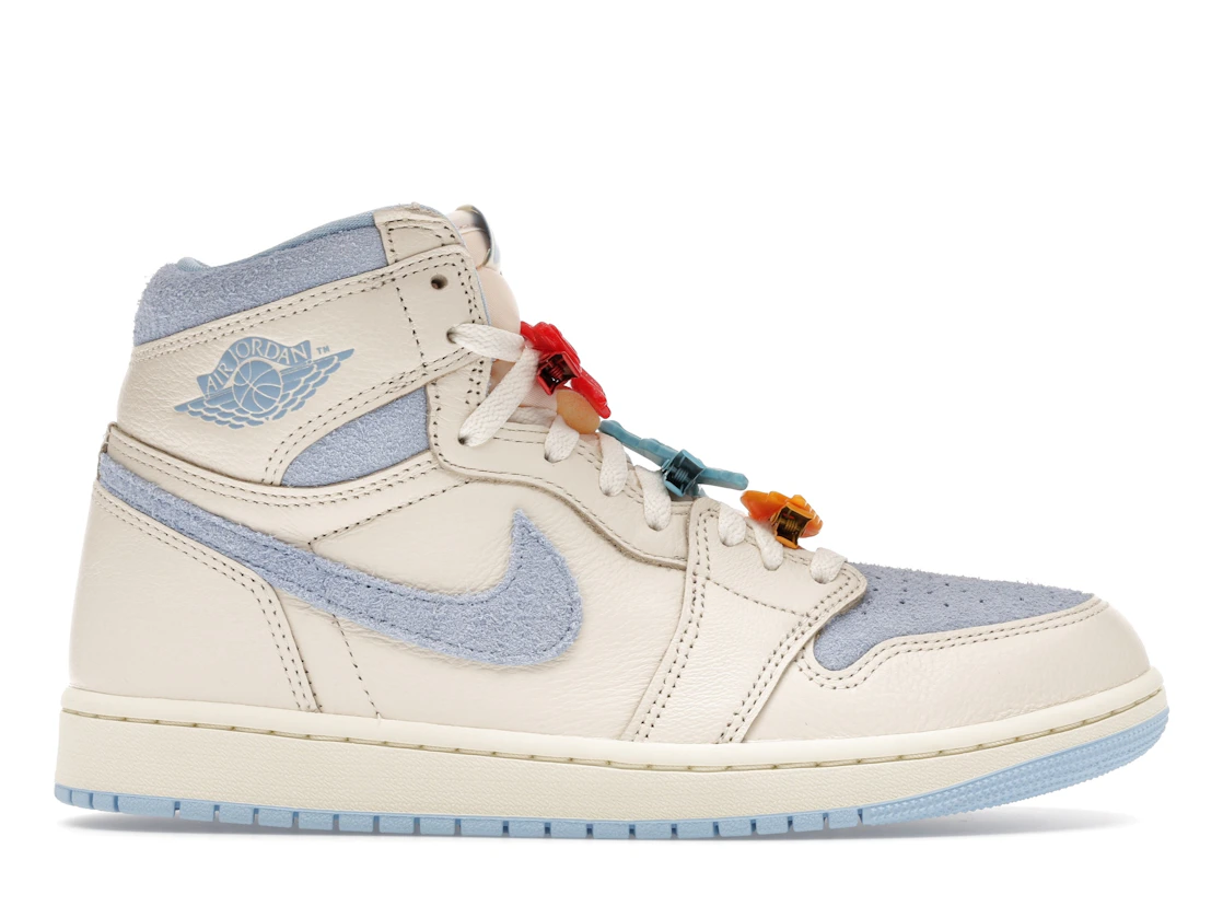 Vue 1 de Jordan 1 Retro High OG Pale Ivory Psychic Blue 