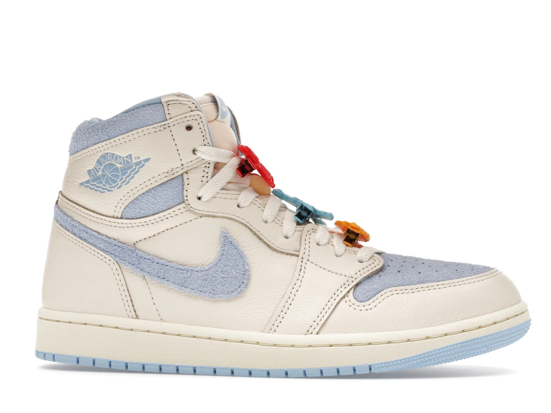 Vue 2 de Jordan 1 Retro High OG Pale Ivory Psychic Blue 