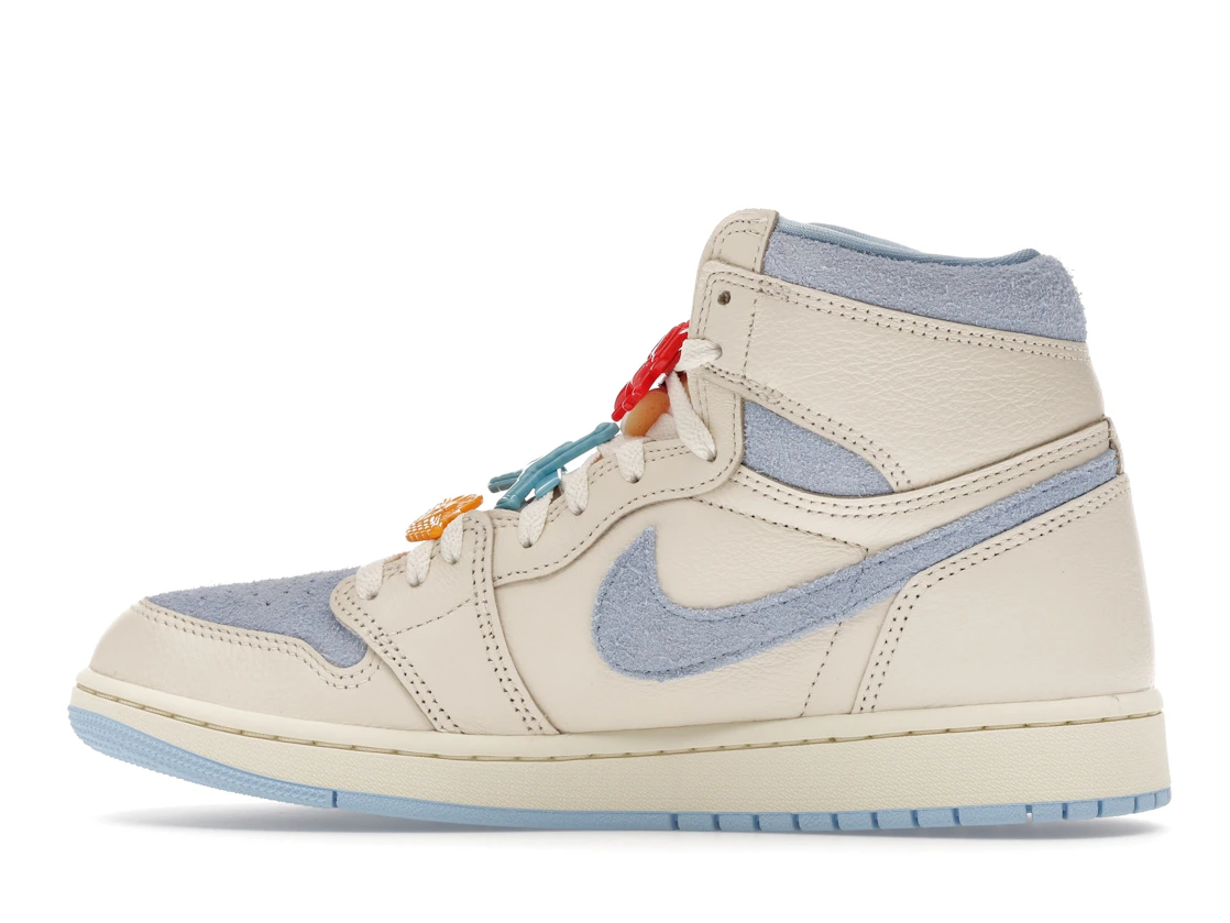 Vue 20 de Jordan 1 Retro High OG Pale Ivory Psychic Blue 