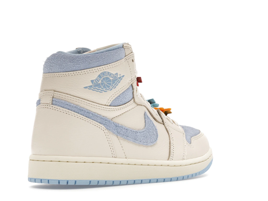 Vue 32 de Jordan 1 Retro High OG Pale Ivory Psychic Blue 