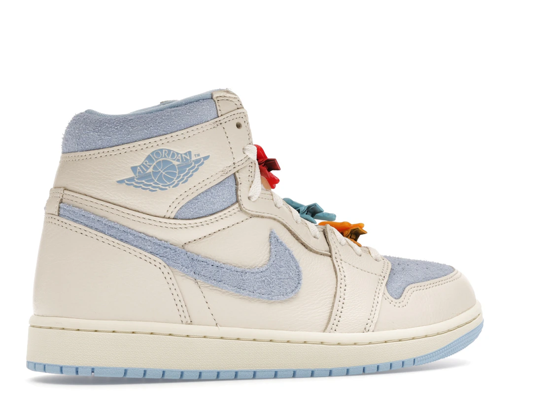 Vue 34 de Jordan 1 Retro High OG Pale Ivory Psychic Blue 