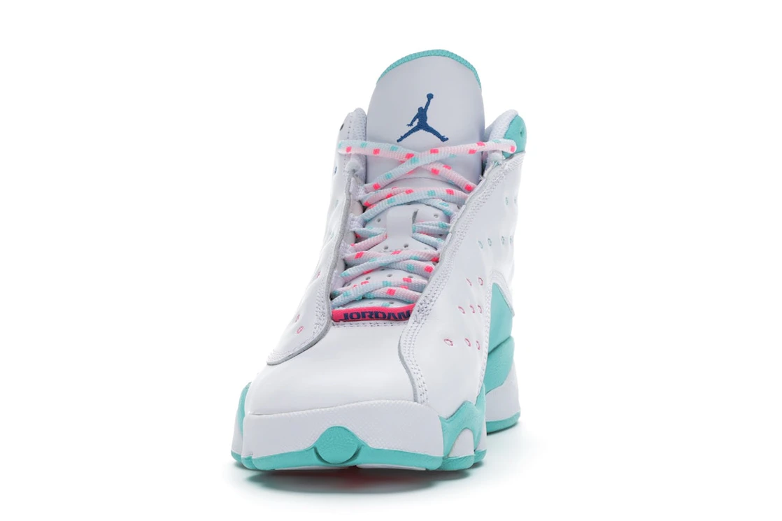 Vue 11 de Jordan 13 Retro White Soar Green Pink (GS)