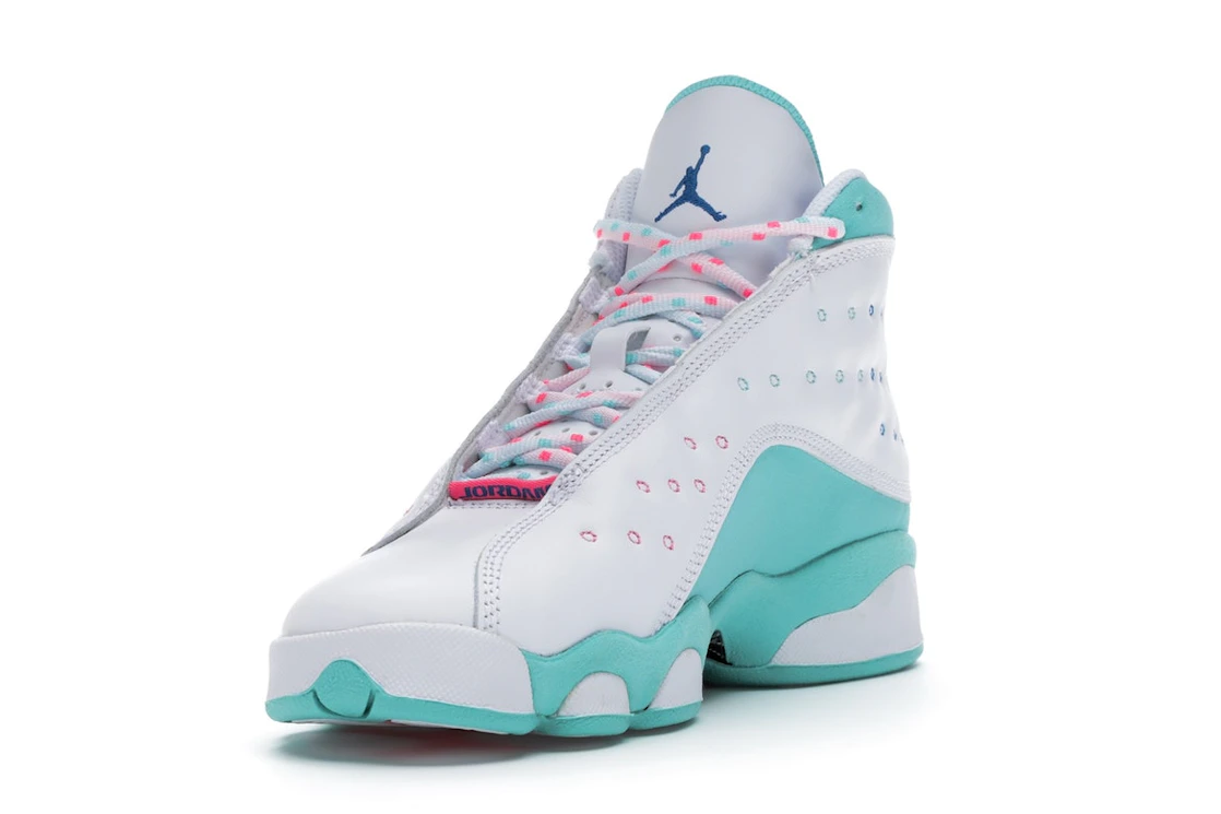 Vue 13 de Jordan 13 Retro White Soar Green Pink (GS)