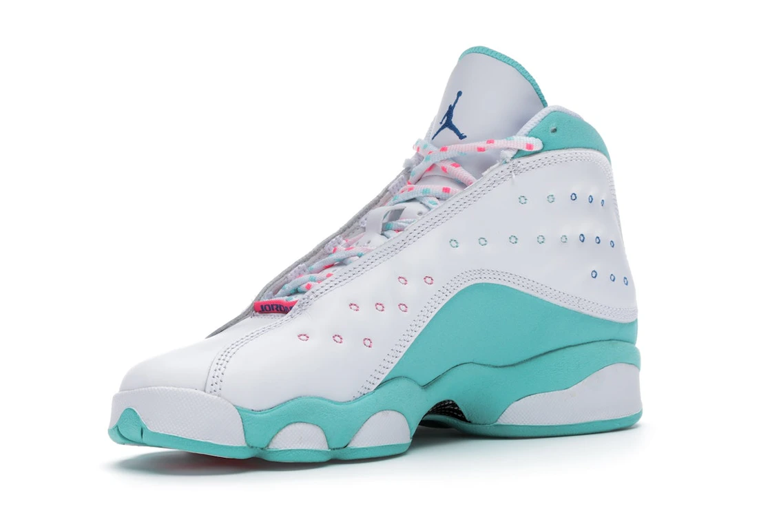 Vue 15 de Jordan 13 Retro White Soar Green Pink (GS)