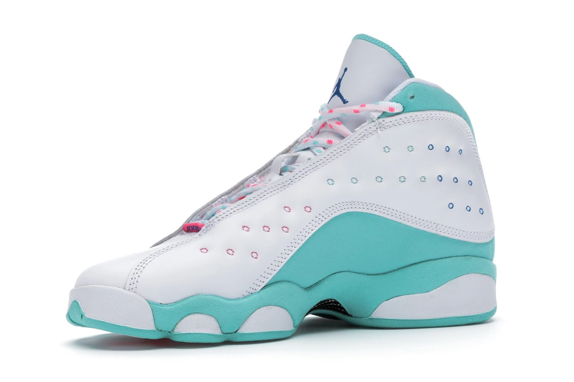Vue 16 de Jordan 13 Retro White Soar Green Pink (GS)