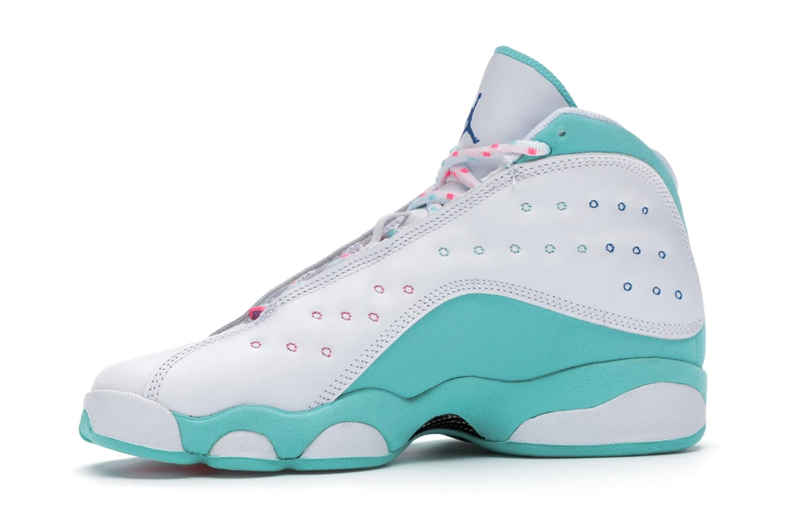 Vue 17 de Jordan 13 Retro White Soar Green Pink (GS)