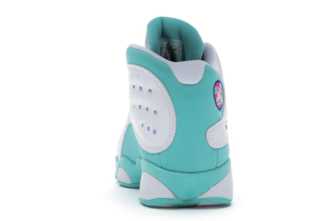 Vue 27 de Jordan 13 Retro White Soar Green Pink (GS)