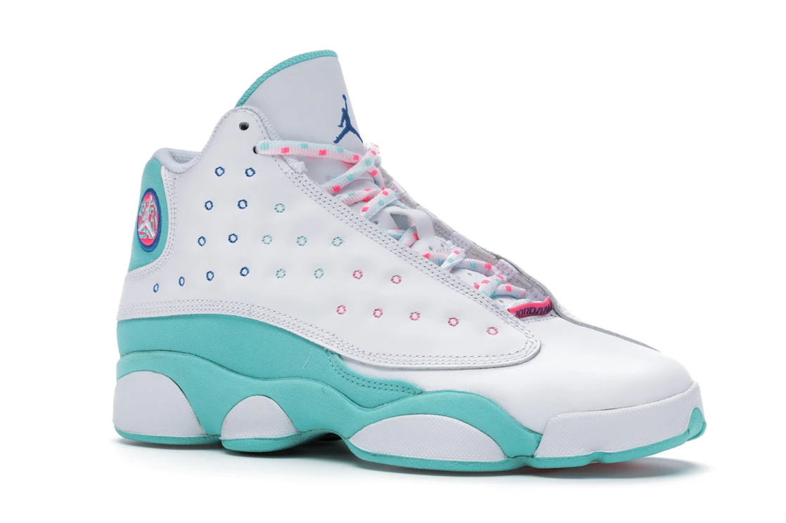 Vue 4 de Jordan 13 Retro White Soar Green Pink (GS)