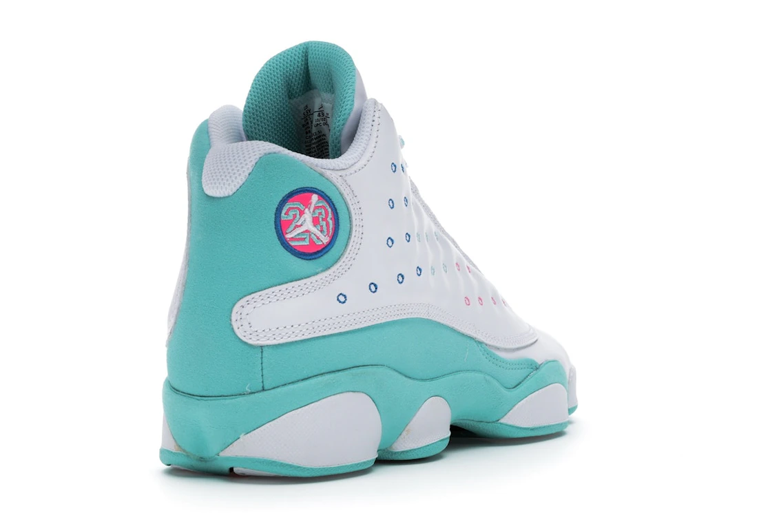 Vue 31 de Jordan 13 Retro White Soar Green Pink (GS)