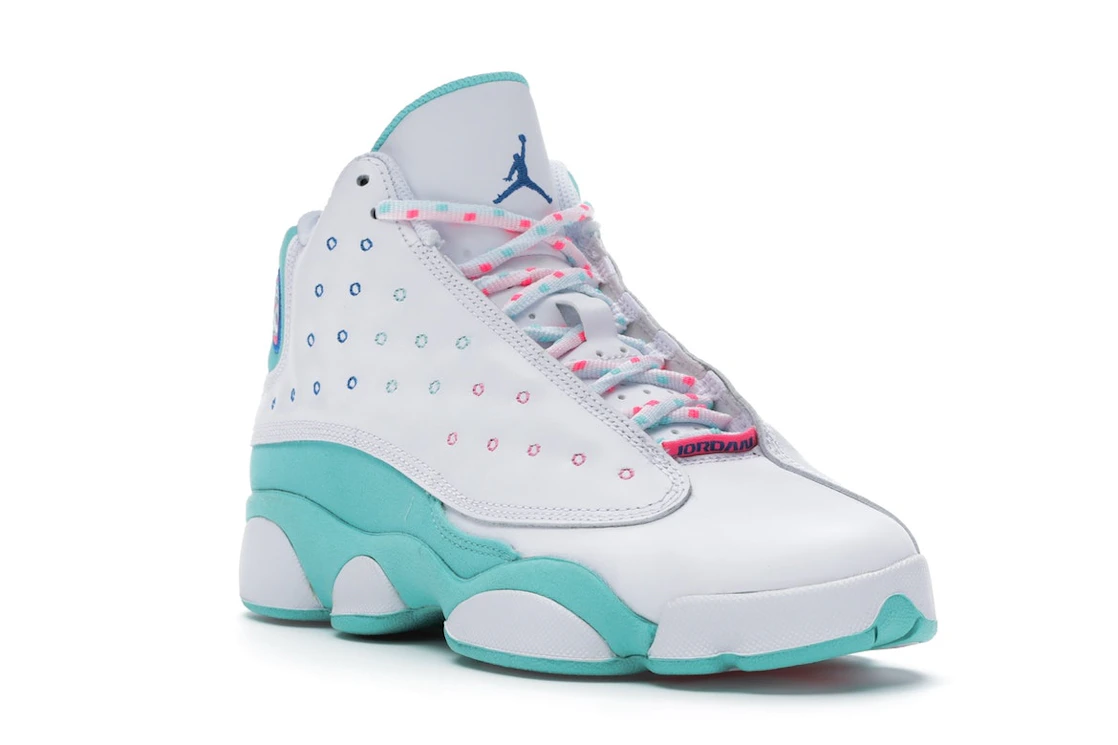 Vue 6 de Jordan 13 Retro White Soar Green Pink (GS)