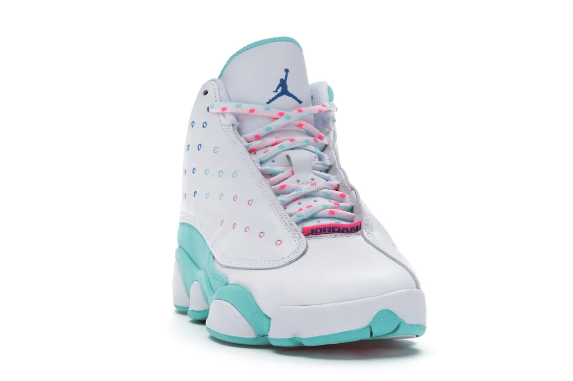 Vue 8 de Jordan 13 Retro White Soar Green Pink (GS)