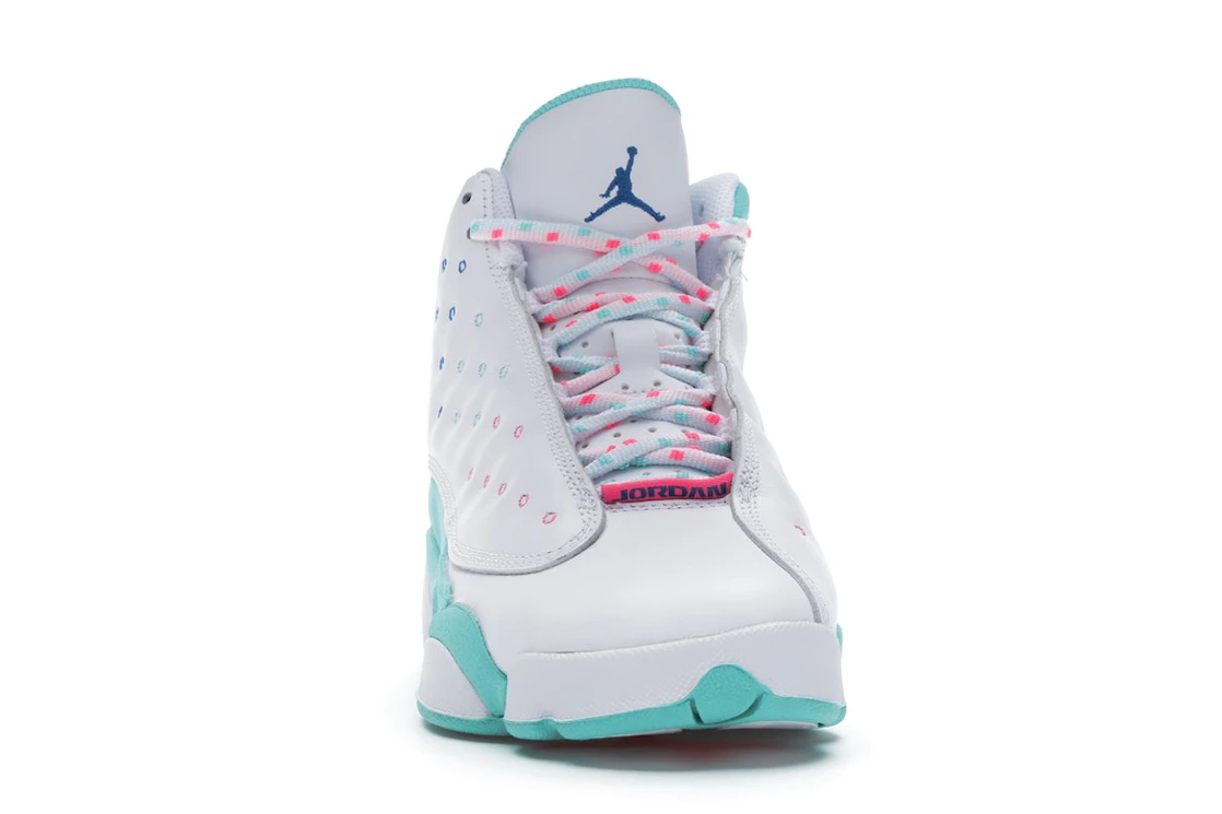 Vue 9 de Jordan 13 Retro White Soar Green Pink (GS)