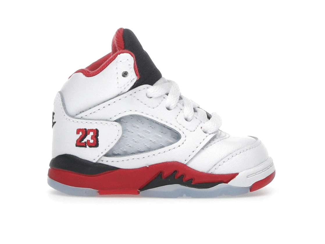 Vue 1 de Jordan 5 Retro Fire Red Black Tongue (2025) (TD)