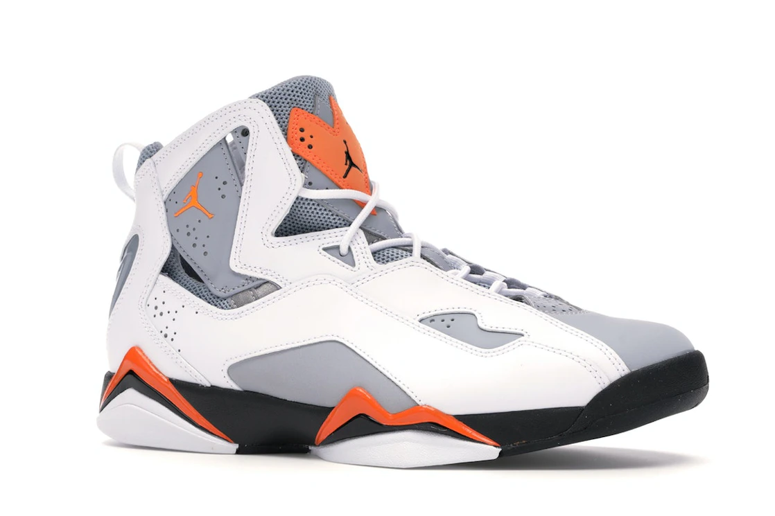 Vue 3 de Jordan True Flight White Orange Grey