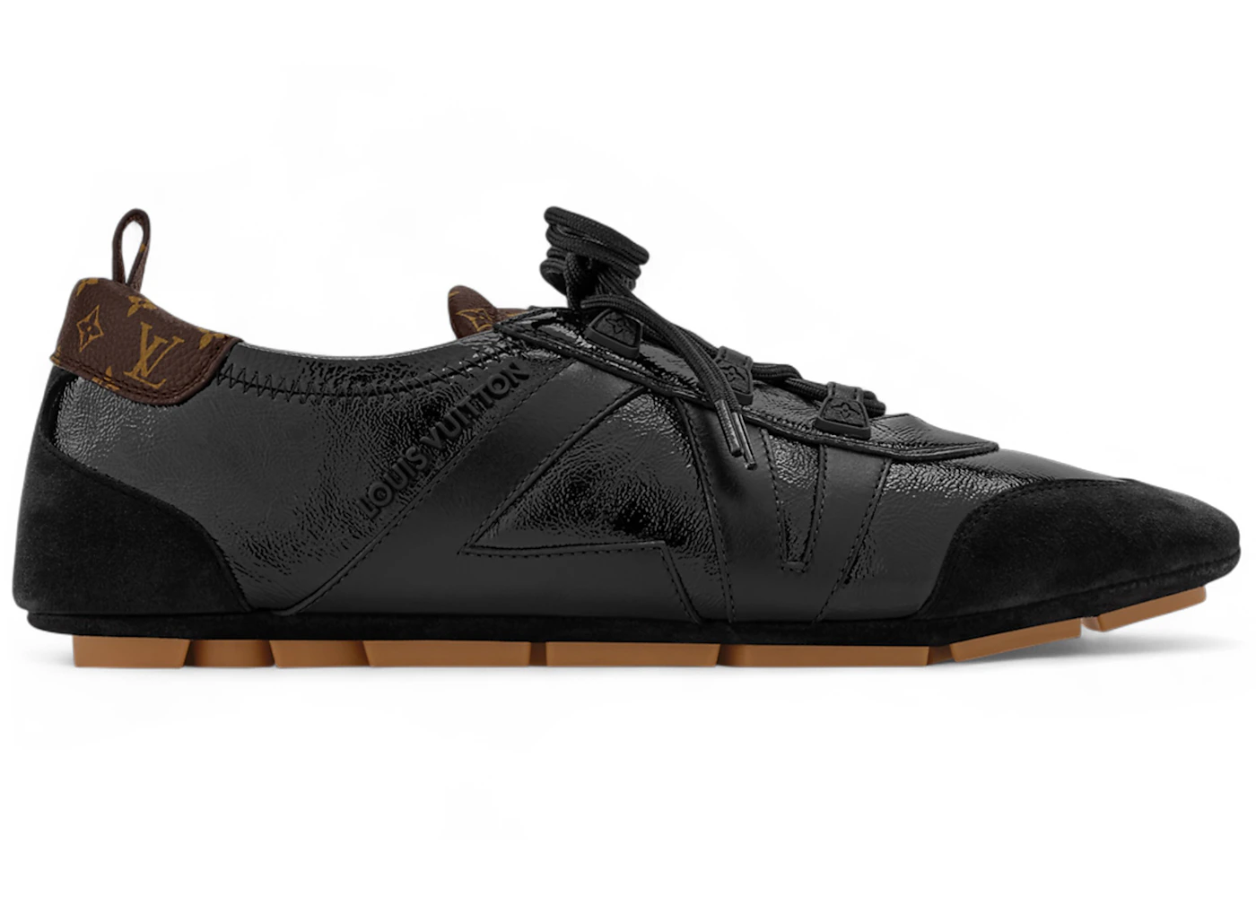 Louis Vuitton LV Sneakerina Black Gum Monogram Heel 