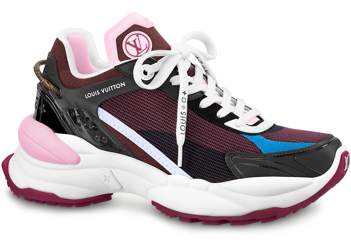 Louis Vuitton Run 55 Bodeaux Red Pink White 