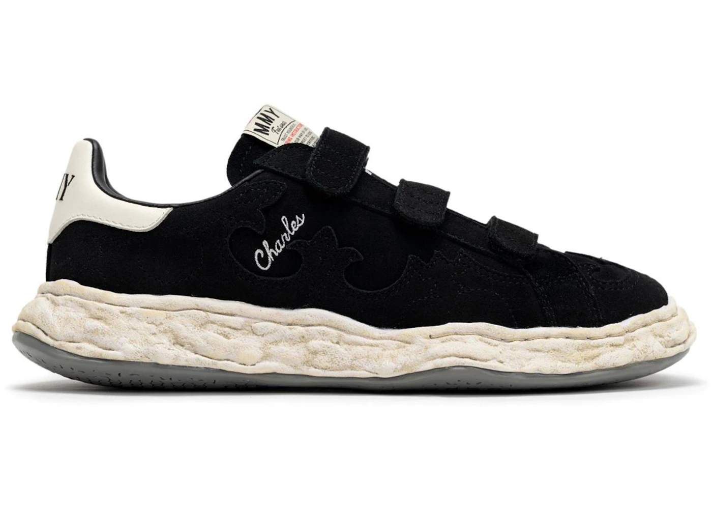 Maison Mihara Yasuhiro Charles OG Sole Western Detail Suede Low Velcro Black White