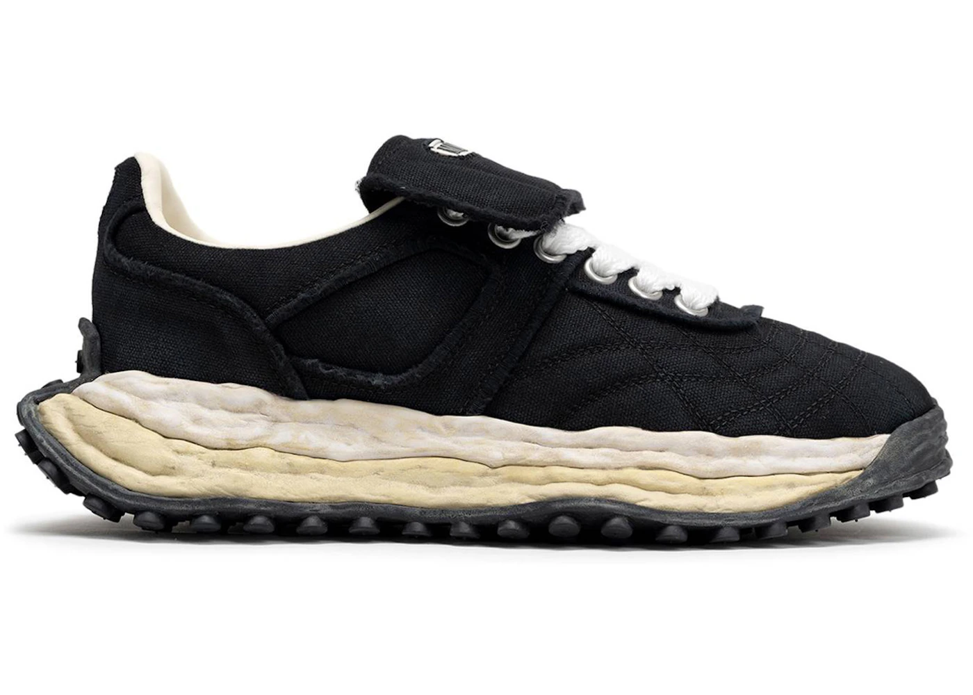 Maison Mihara Yasuhiro Scott OG Sole Vintage Effect Embroidered Canvas Low Black White