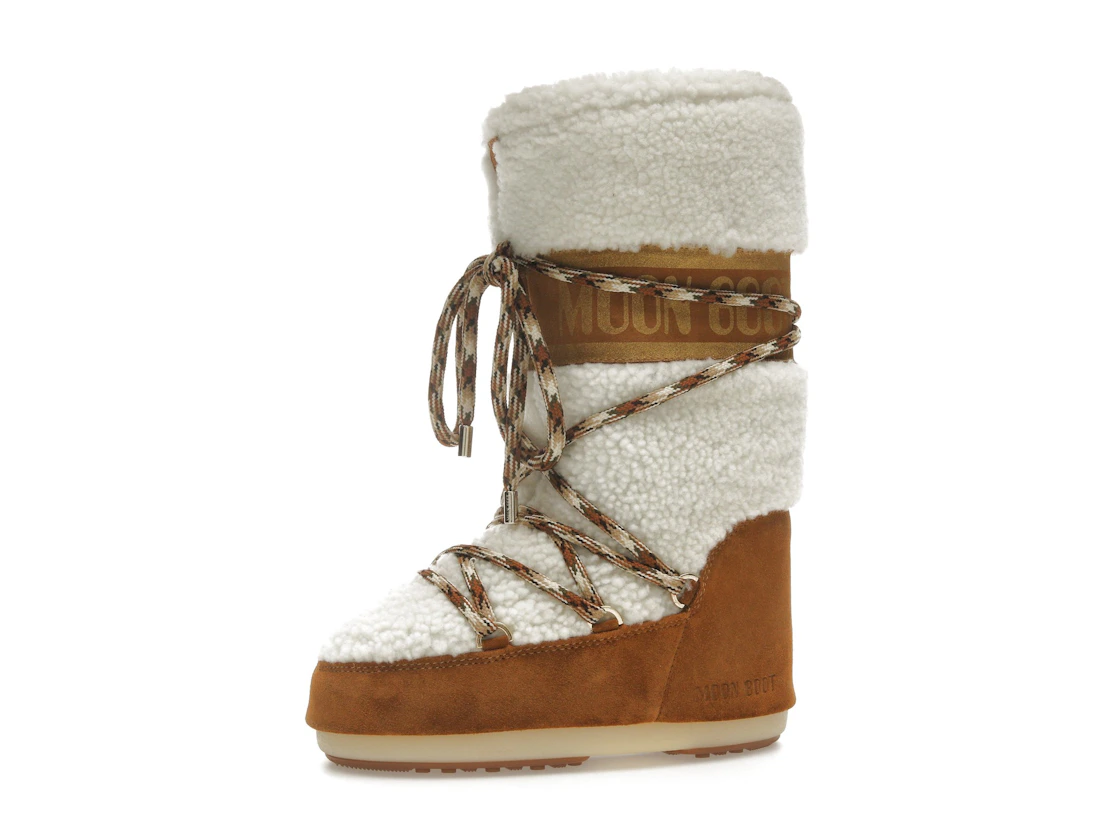 Vue 17 de Moon Boot Icon Shearling Boot Whisky Off White