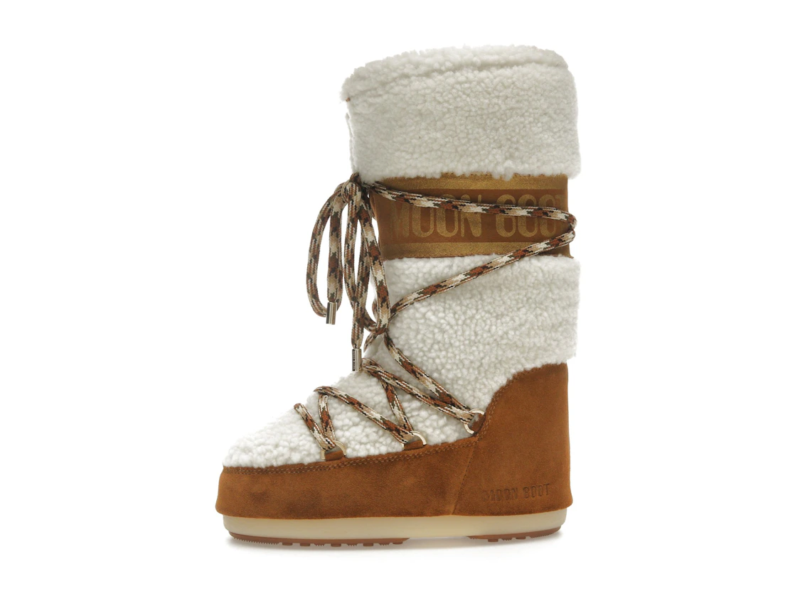 Vue 18 de Moon Boot Icon Shearling Boot Whisky Off White