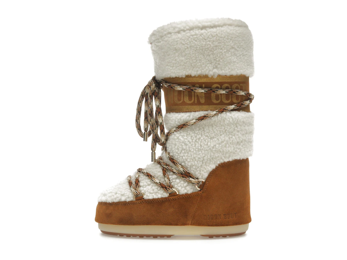 Vue 19 de Moon Boot Icon Shearling Boot Whisky Off White