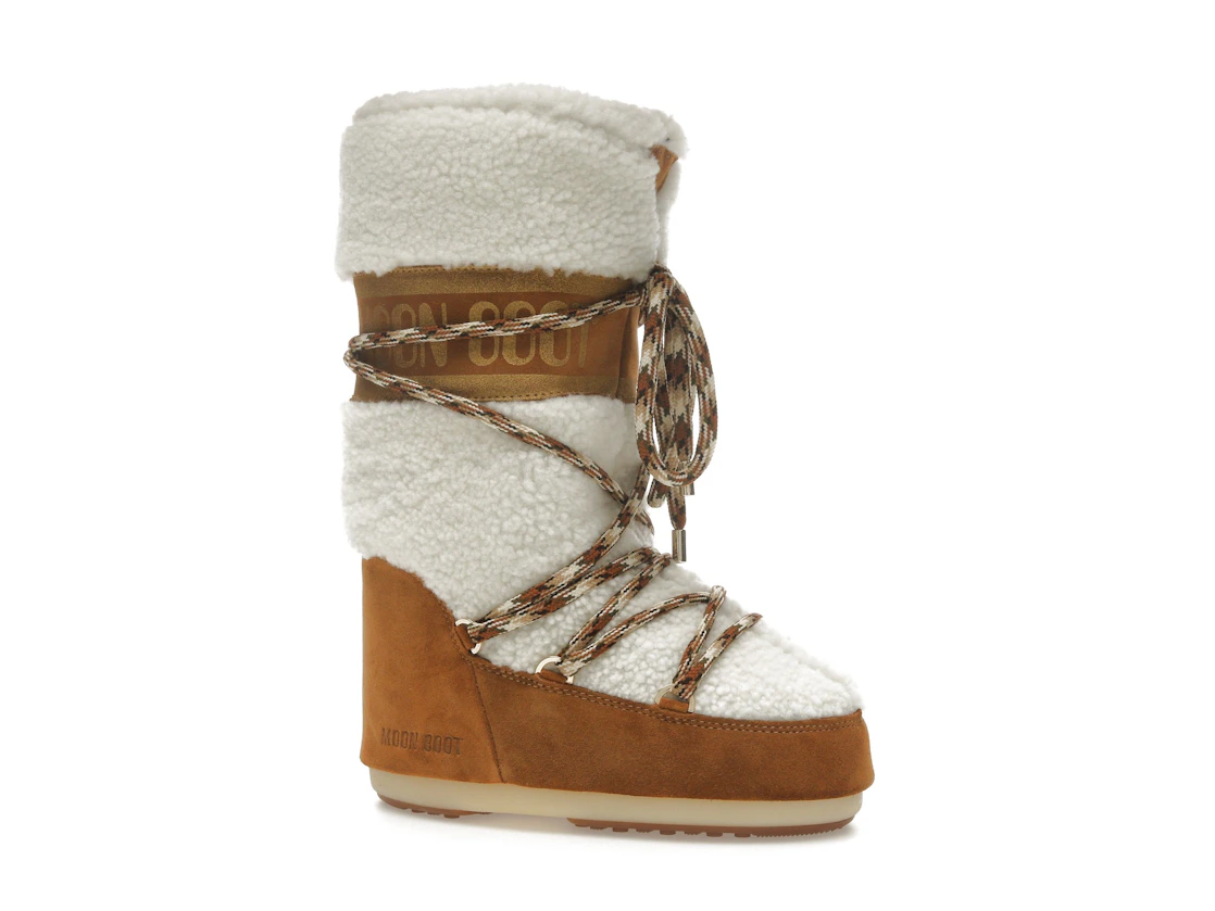 Vue 3 de Moon Boot Icon Shearling Boot Whisky Off White