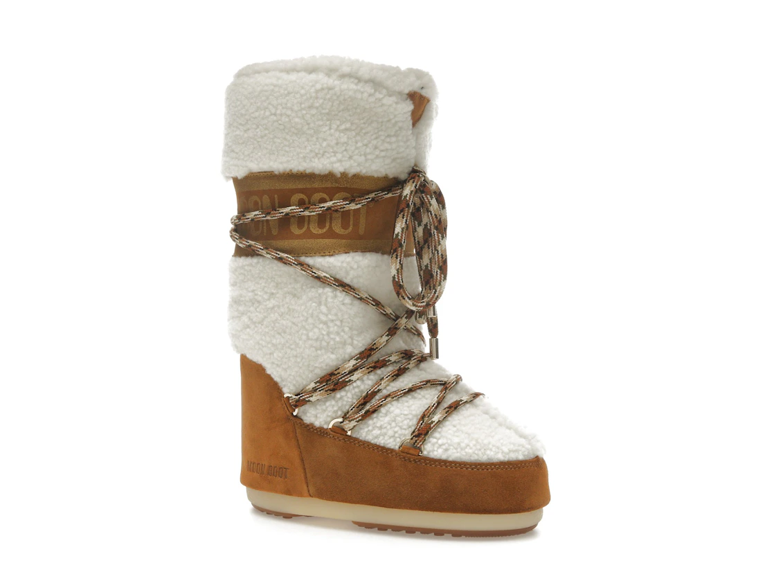Vue 4 de Moon Boot Icon Shearling Boot Whisky Off White