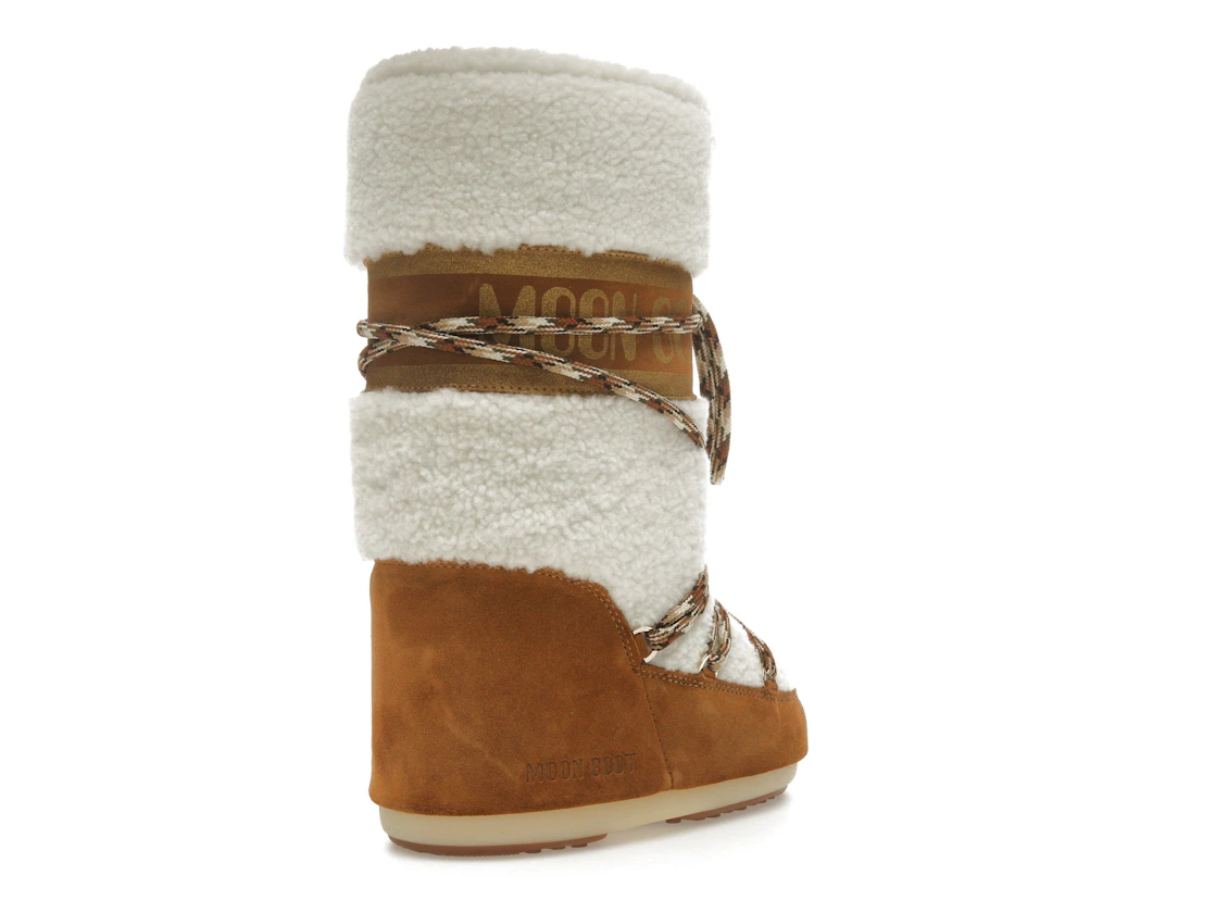 Vue 32 de Moon Boot Icon Shearling Boot Whisky Off White