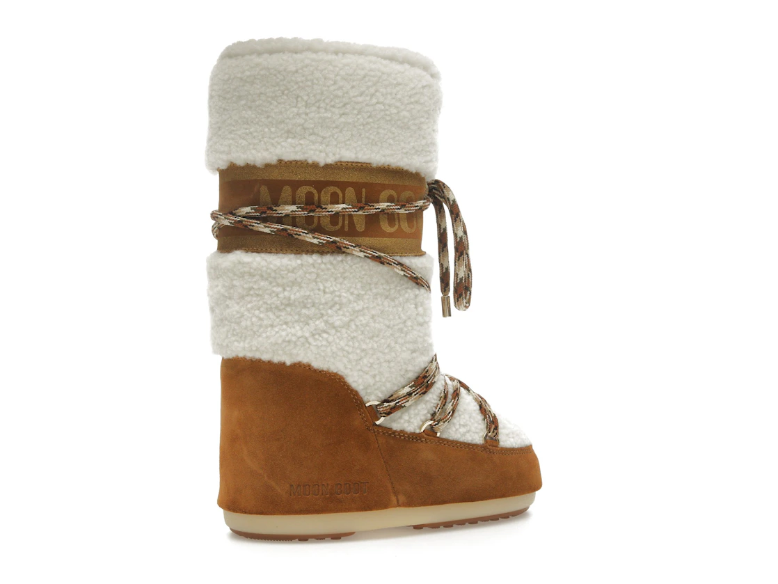 Vue 34 de Moon Boot Icon Shearling Boot Whisky Off White