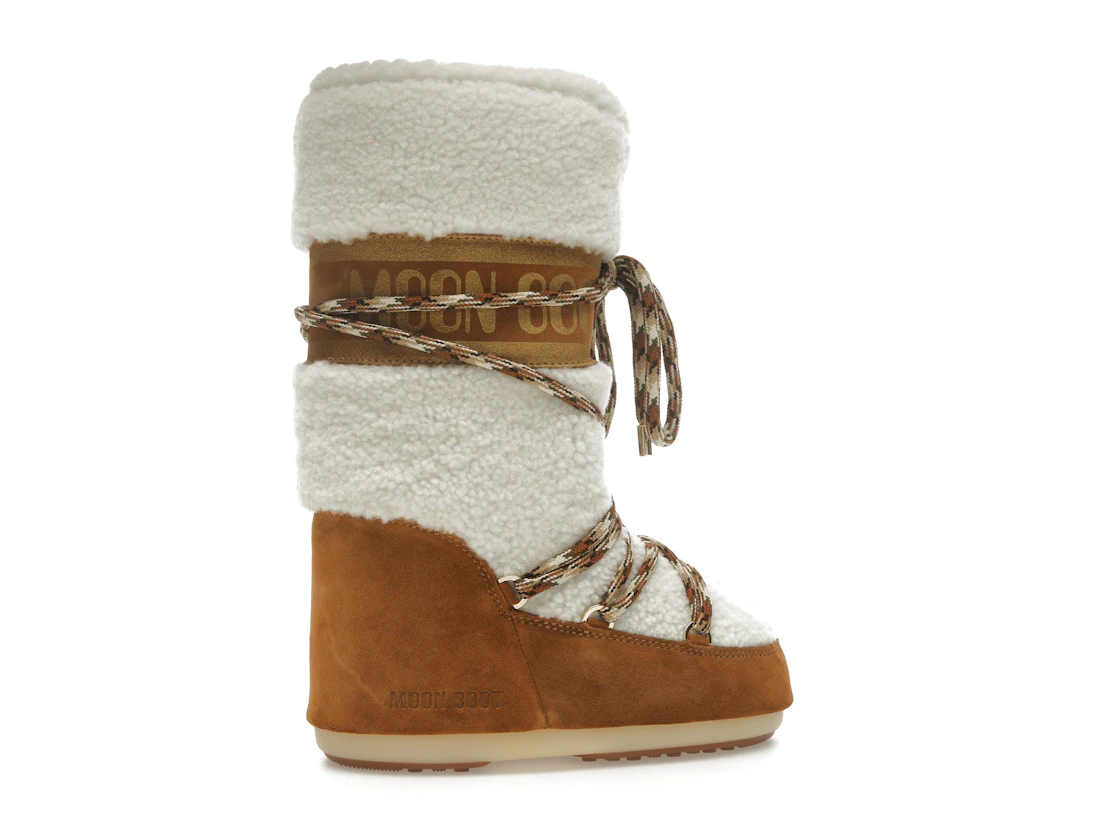 Vue 35 de Moon Boot Icon Shearling Boot Whisky Off White