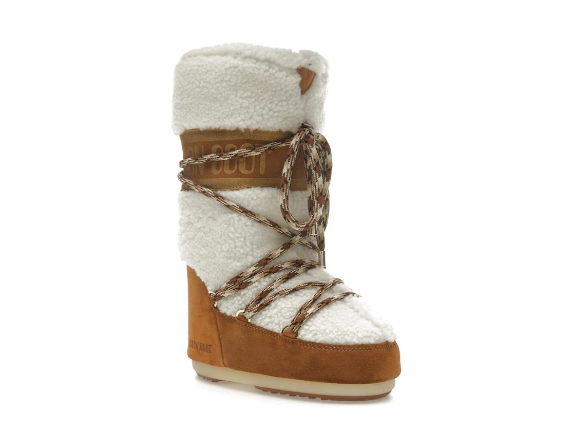 Vue 5 de Moon Boot Icon Shearling Boot Whisky Off White